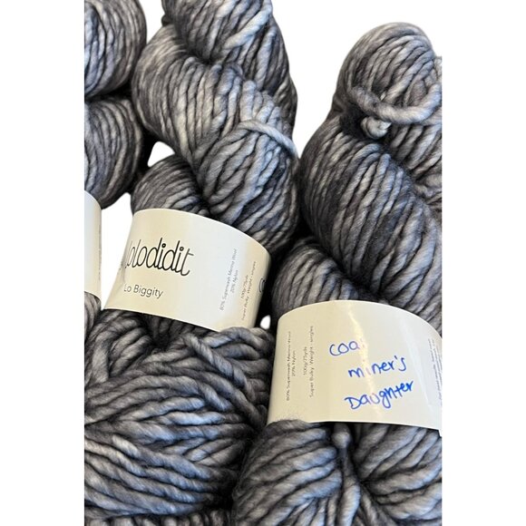 Lolodidit Lo Biggity Hand-Dyed Yarn - Coal Miners Daughter 2 SKEINS - Picture 1 of 1